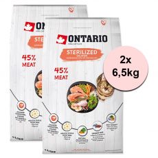 Ontario Cat Sterilised Salmon 2 x 6,5 kg