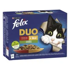 Vrečke FELIX Fantastic Duo, okusen izbor hran z zelenjavo v želatini 12 x 85 g