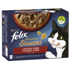Vrečke FELIX Sensations Sauces, okusen izbor hran v omaki 12 x 85 g