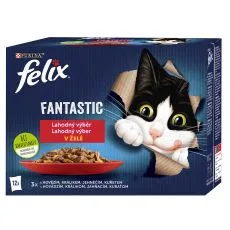 Vrečke FELIX Fantastic okusen izbor hran s pi&scaron;čancem, govedino, zajcem in jagnjetino 12 x 85 g