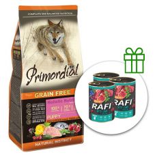 Primordial GF Puppy Chicken & Seafish 12kg + 3 x konzervirana hrana BREZPLAČNO