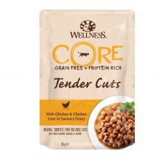 Wellness CORE Tender Cuts piščanec in piščančja jetra 85 g