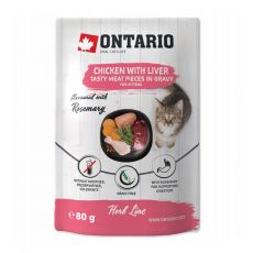 Vrečka za mačje mladiče Ontario Herb piščanec 80 g