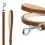 Usnjen povodec WAUDOG Soft - 122cm, 25mm &ndash; rjavo-bež