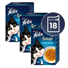 FELIX Soup Delicious izbor hran s trsko, tuno in morsko ploščo 18 x 48 g