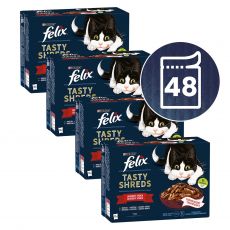 FELIX Tasty Shreds mix vrečke z okusnim mesom v soku 48 x 80 g