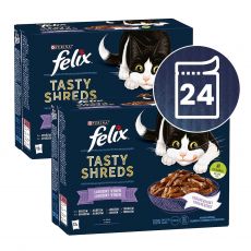FELIX Tasty Shreds vrečke z okusnimi ribami v soku 24 x 80 g