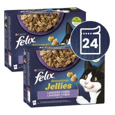 Vrečke FELIX Sensations okusen izbor hran z jagnjetino, skušo, sledom in puranom v želatini 24 x 85 g