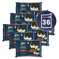 FELIX Tasty Shreds vrečke z okusno hrano v soku 36 x 80 g