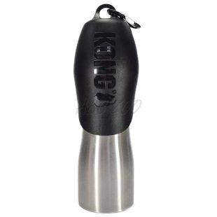 Kong H2O bidon za pse - nerjaveče jeklo 740 ml, črn