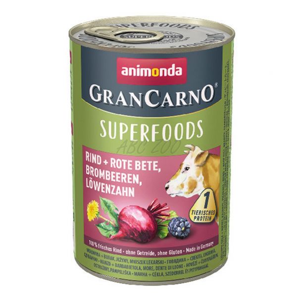 Animonda GranCarno Superfoods - govedina + rdeča pesa 12 x 400g
