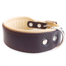 Usnjena ovratnica Empty, rjavo-bež, 4 cm x 38 - 46 cm