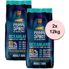 Primal Spirit Dog 65% Oceanland Dog – oceanske ribe 2 x 12kg