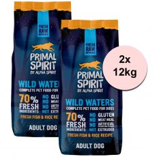 Primal Spirit Dog 70% Wild Waters – morske ribe 2 x 12kg