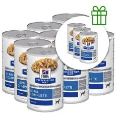 Hill's Prescription Diet Canine Derm Complete Can 370 g, 9+3 BREZPLAČNO