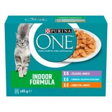 PURINA ONE INDOOR teletina, tuna in pi&scaron;čanec v soku 12 x 85 g