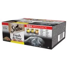 Sheba Fresh & Fine pi&scaron;čanec, perutnina in puran 50 x 50 g