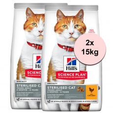 Hill's Science Plan Feline Young Adult Sterilised Cat Chicken 2 x 15 kg
