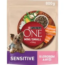 PURINA ONE MINI/SMALL Sensitive z lososom in rižem 800 g