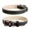 Usnjena ovratnica WAU DOG Soft 57-71 cm, 35 mm črno-bež