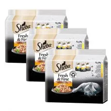 Sheba Fresh & Fine vrečke za mačke, izbor perutnine 3 x (15 x 50 g)