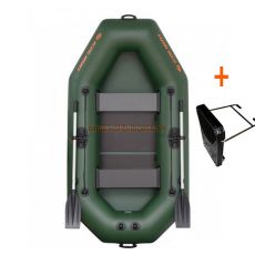 Čoln Kolibri K-240T zelen – lamelno dno + držalo za motor
