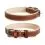 Usnjena pasja ovratnica SOFT 30-39 cm, 20 mm rjava-bej