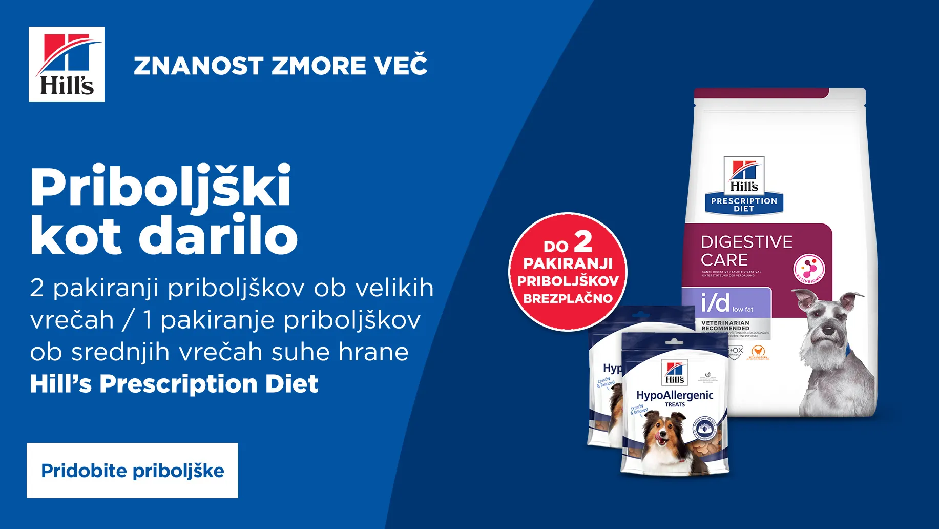 Hill´s do 2 pakiranji priboljškov brezplačno